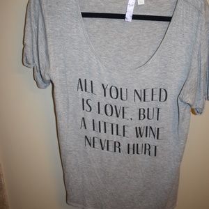 "All You Need is Love but.." Gray Short Sleeve Tee